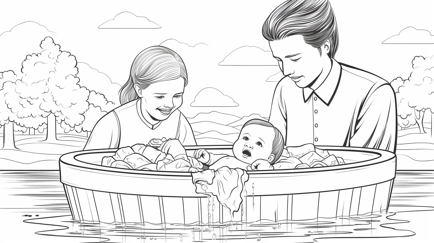 coloring page baptism