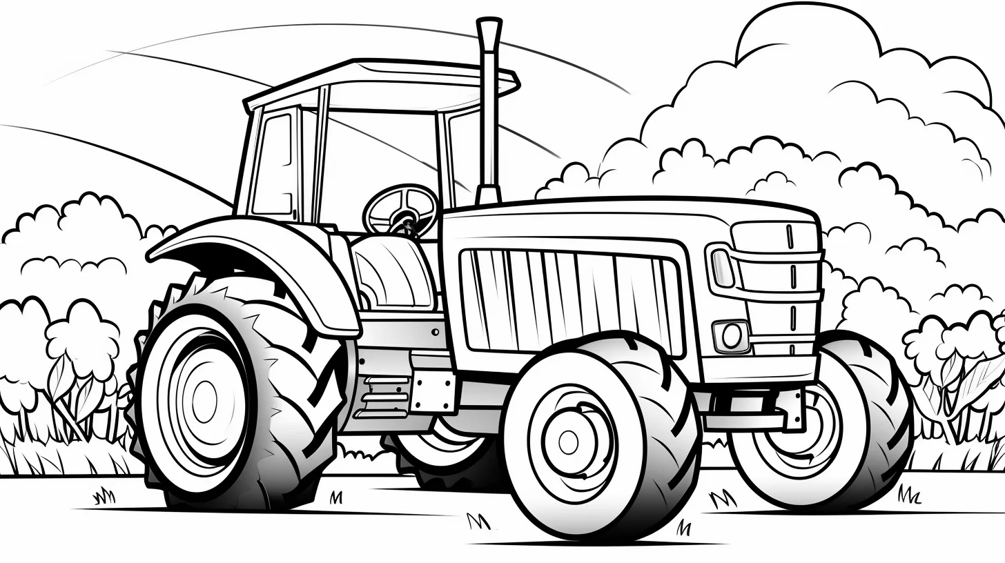 tractor coloring page for toddlers