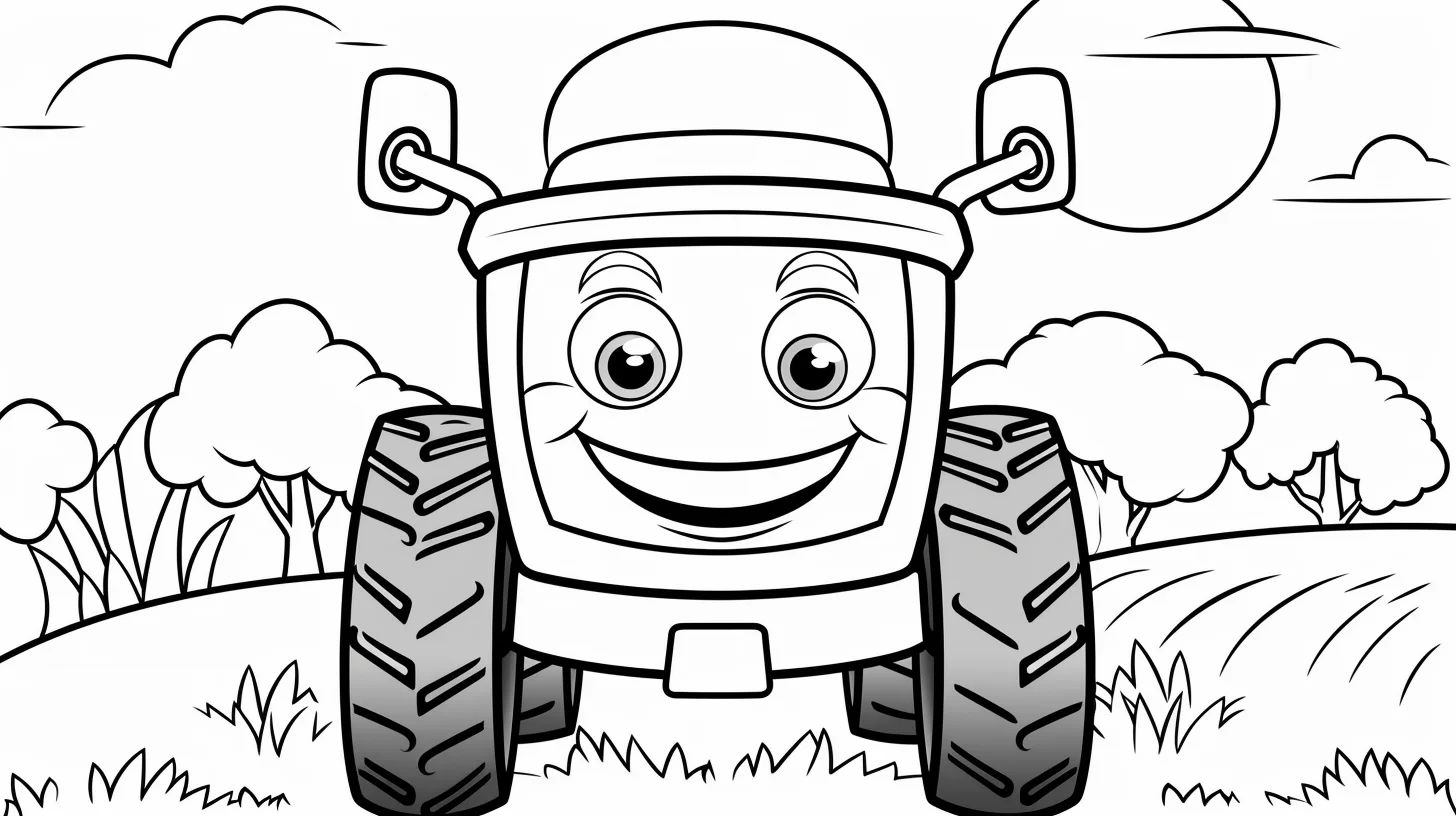 tractor with a face coloring pages preschool