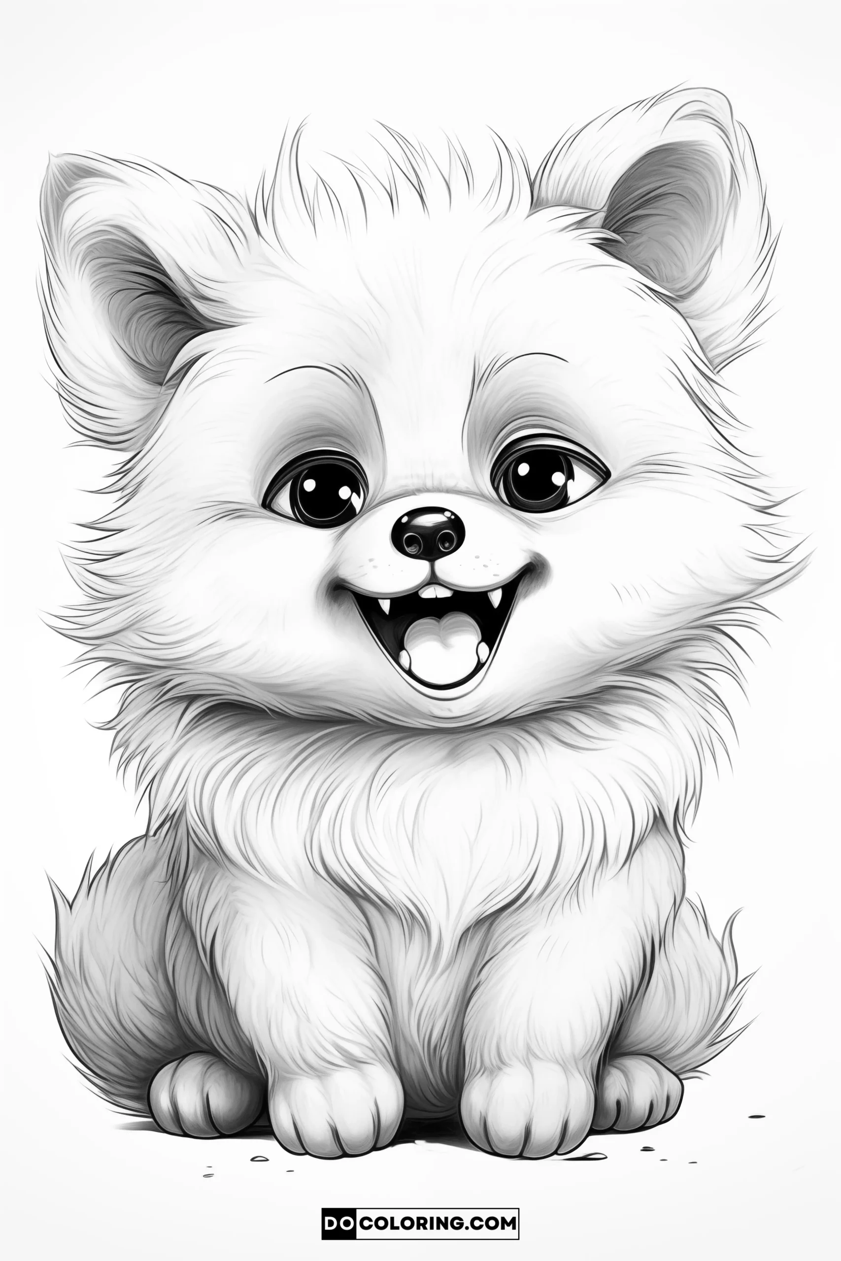 A joyous baby fox illustration, perfect for adults looking for coloring.