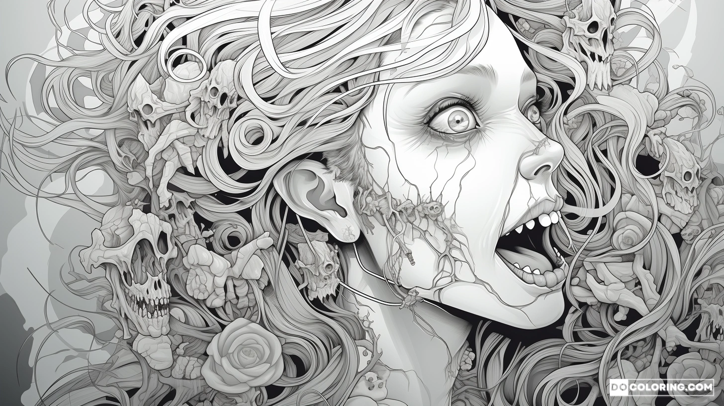 Demonic Scary Horror Coloring Pages for Adults DO Coloring