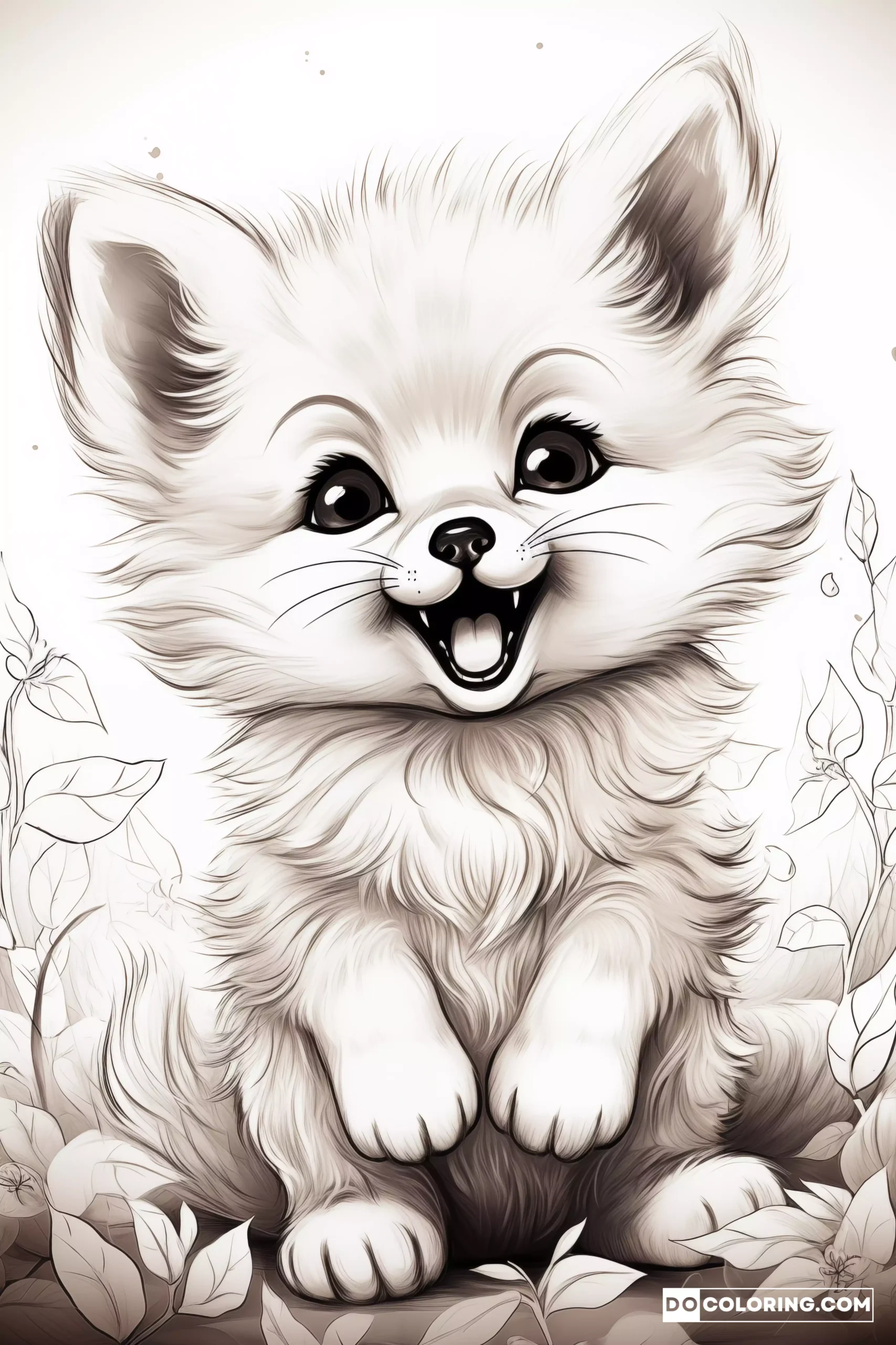 Adorable Baby Fox with Big, Innocent Eyes Coloring