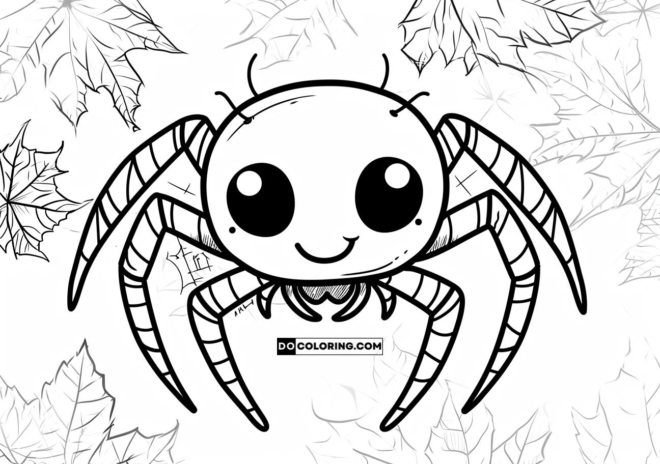 Cute Kawaii Baby Spider Coloring Pages: Free Printable 2024 | DO Coloring